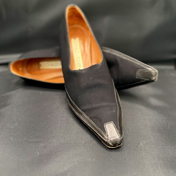 Donald J. Pliner Black Canvas & Leather Shoes - Picture 7 of 13